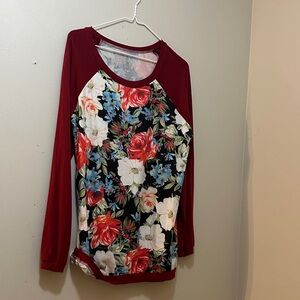 Elegant Floral Long Sleeve Top